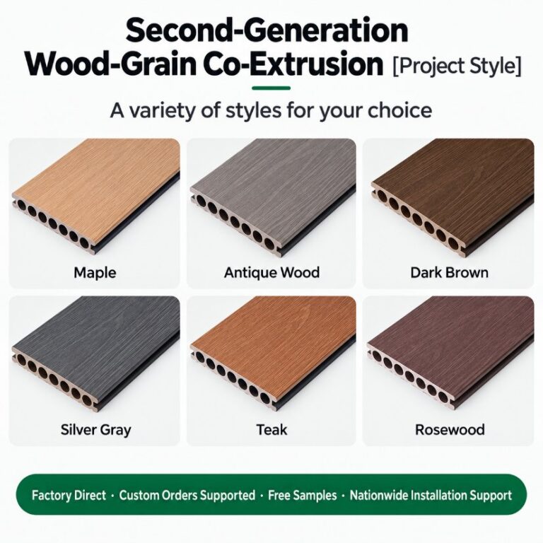 Wood-plastic composite (WPC) flooring Single-Sided Co-Extruded Decking