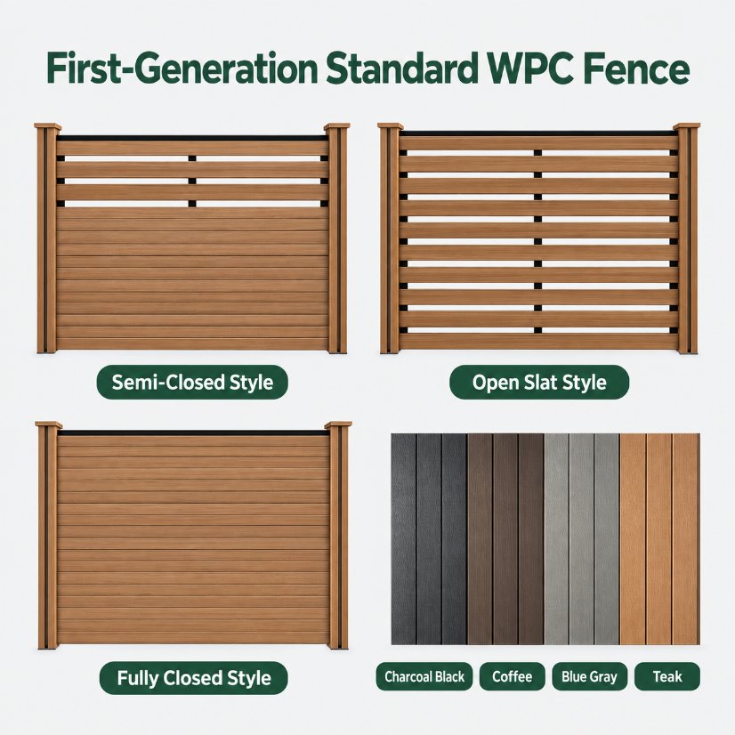 Wood-Plastic Composite Fence First-Generation Fence Board