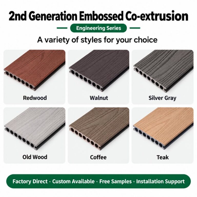 Wood-plastic composite (WPC) flooring Double-Sided Embossed Co-Extruded Decking